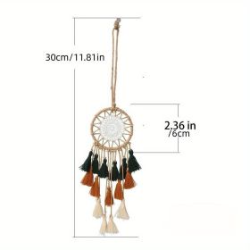 1pc Bohemian Style Tricolor Dream Catcher - Mini Pendant for Car Interior, Wall, and Window Decor - Perfect for Home, Room, and Christmas Easter