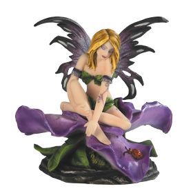 4.5"H Flower Fairy with Violet Figurine Home Decor Gift