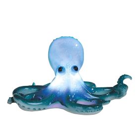 9"H LED Blue Octopus Figurine Home Decor Gift