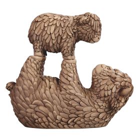 7.25"W Highland Cow with Cub Figurine Home Decor Gift